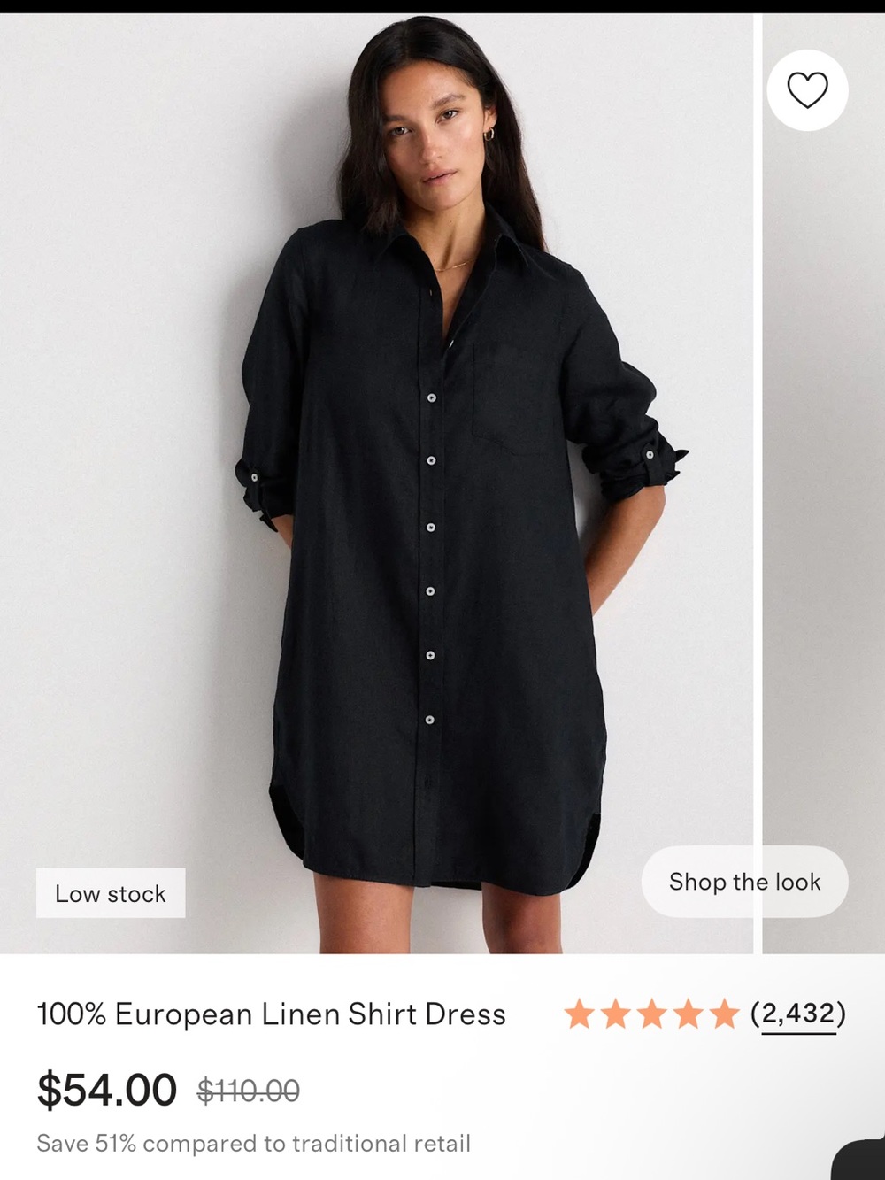 Quince European linen shirt dress